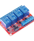 Four Channel 24V Relay Module With Opto Isolation High And Low Level Trigger for PLC automation equipment control, top view