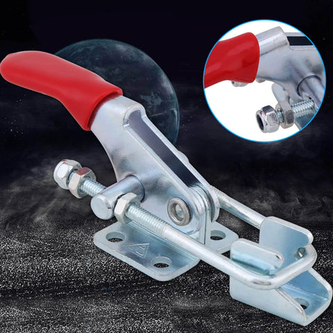 Heavy Duty Toggle Clamps 163kg Holding Capacity Latch Type Metal Clamps with red handle for welding and vehicle manufacturing