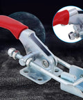 Close-up of Latch Type Toggle Clamp from 4 Piece Metal Hand Tools Kit for Vehicle Manufacturing and Electronic Assembly