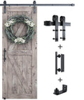 6 Ft Sliding Barn Door Hardware Kit With Track, Pull Handle Set And Floor Guide For 36 Inch Wide Doors, No Fuss Install