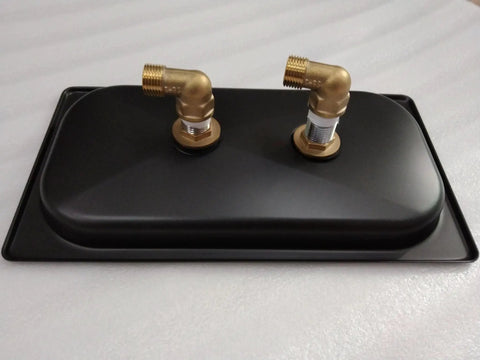 Base of Automatic Cup Rinser With Base, Stainless Steel Glass Washer For Sink, Matte Black Finish with connectors