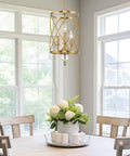 Eleanor 27 Inch Traditional 3 Light Cylinder Pendant Chandelier With Adjustable Height In Antique White Finish above dining table