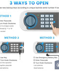 Image of digital keypad with three methods to open Huge 6.0 Cuft Home Safe Box With Fireproof Waterproof Bag Digital Security Safe.