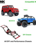 Image of compatible models TRX4, SCX10 II, and DIY Chassis for Six Pack 78mm Carbon Fiber Bumper Tube Link Rods chassis upgrade.