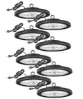 UFO LED High Bay Light 8 Pack 300W 30000 Lumens 6000K Daylight Crazy Bright Like 2000W Equivalent With US Plug Cable