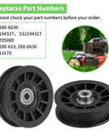 Flat Idler Pulley For Riding Mower Belt Tensioner Fits Husqvarna Poulan YT4000 YS4500 shown with part numbers