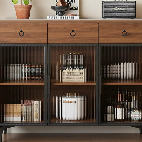 8 Piece Slick Matte Black Zinc Alloy Cabinet Ring Knobs With Screws on wooden cabinet drawers in modern living room