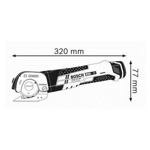 Pro Grade Hella Tough Cordless Electric Shears For Multi Material Cutting With Slick Lithium Ion Battery and Knockout Cutting Power For Carpet Pvc Leather Fabric dimensions of 320mm x 77mm