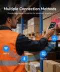 Warehouse worker using Rugged 5 Inch Android Barcode Scanner With 4G LTE WiFi GPS IP65 Zebra SE4710 Engine PDA