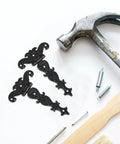 Vintage Style Black Zinc Alloy Tee Door Hinges 2 Pack Slip Joint Lift Off For Interior And Exterior Cabinet And Shed Doors