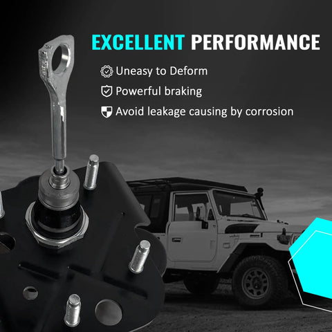 Heavy Duty Hydraulic Power Brake Booster Smooth Roll Stopping Direct Bolt On Installation For Cadillac Escalade And Chevy Avalanche Or Suburban 2003 Through 2006 5.3L And 6.0L V8, close-up of booster assembly showing performance features.