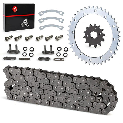 Heavy Duty O Ring Drive Chain And Drive Sprockets Kit For Warrior 350 YFM350X ATV 1989 2004 Gray Includes 520 O Ring Chain 40T Rear Sprocket And 13T Front Sprocket Replacement