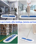 Two Piece 22 Inch Cotton Dust Mop Head Refill Heavy Duty Dry Mop Pads For Hardwood Tile And Laminate Floors Compatible With Standard Frames in use on smooth floors.