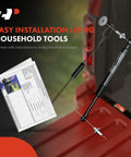 Heavy Duty Rear Tailgate Assist Shock Strut Lift Support Oem Style For Dodge Ram 1500 2002 To 2008 Ram 2500 3500 2003 To 2009 Left Side showing installation instructions and mounting hardware.