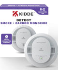 Hardwired Smoke And Carbon Monoxide Detector Combo With Interconnected Alarm LED Status Lights And AA Battery Backup