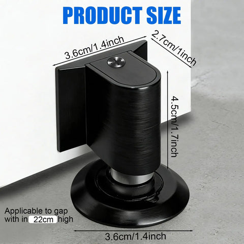 Invisible Magnetic Door Stop With Installation Kit No Drill Door Wedge Stopper dimensions shown in centimeters and inches