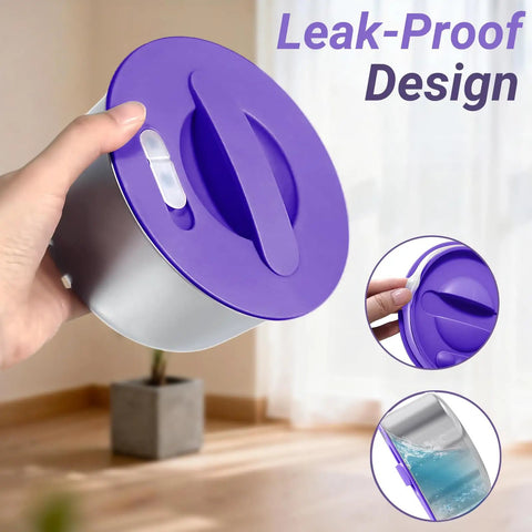 Portable 33oz Electric Lunch Box 100W Fast Heat 3 In 1 Food Warmer leak-proof lid design with purple handle