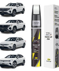 Volkswagen Touch Up Paint Kit Opal White And Oryx White Exact Color Match 2 In 1 Scratch Repair displayed with VW cars