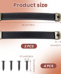 Two Leather Handles For Drawers Cabinets And Luggage With Mounting Screws Leather Strap Handle For Suitcases Trunks And Furniture