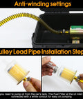 Portable 12V Fuel Transfer Pump Kit With 30 GPH Flow For Cars Boats And Heavy Equipment shown with flexible fuel line and filter installation