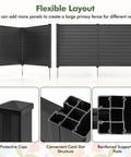 Two Panel Outdoor Privacy Screen For AC Unit And Trash Can Enclosure, 48 By 48 Inches, Black, wind-resistant design close-up