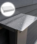 Heavy Duty Stainless Steel Ev Charger Rain Cover Weather Resistant Outdoor Charging Station Housing mounted on wall with water droplets.