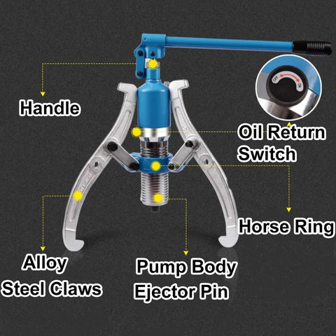 Heavy Duty 50 Ton Hydraulic Gear Puller Tool with alloy steel claws and oil return switch for auto repair factory maintenance