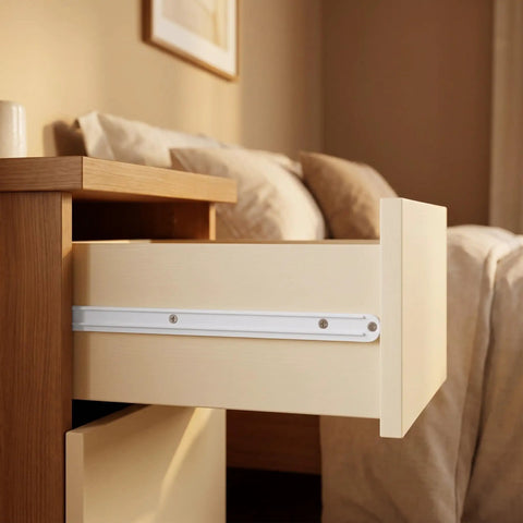 Heavy Duty Six Pcs Plastic Drawer Slide Rails 300Mm Side Mount Guide Set For Slick Furniture Upgrades visible on a drawer.