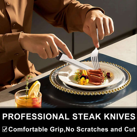 49 Piece Silverware Set With Drawer Organizer For 8 People Built Tough For Everyday Home Use Heavy Duty Cutlery With Steak Knives