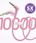 Tangle-free pink cable for On Ear Kids Headphones With Microphone, Wired, 93dB Volume Limited, Foldable Lightweight Headphones