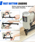 Pneumatic Continuous Firing Upholstery Stapler 22 Gauge 71 Series Crown Staple Gun with bottom loading design for easy reloading