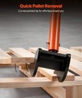Heavy Duty Pallet Breaker With 50 Inch Carbon Steel Pry Bar Wrecking Tool For Decking 2000 Lb Capacity Multi Purpose Board Removal Tool For Renovations Fast Lift And Pry For Easy Deck Board Removal, black curved tip over wooden boards
