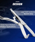 Rock Solid Clutch Holding Wrench For Dead Simple Hub Removal And Basket Swap Built Tough Hardened Carbon Steel Flywheel Turning Tool with large teeth and smaller pegs.