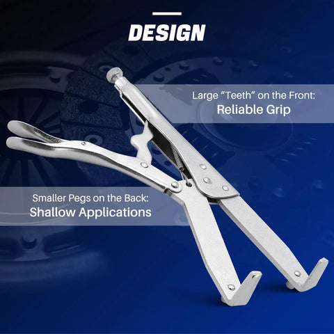 Rock Solid Clutch Holding Wrench For Dead Simple Hub Removal And Basket Swap Built Tough Hardened Carbon Steel Flywheel Turning Tool with large teeth and smaller pegs.