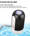 5 Gallon Rechargeable Water Dispenser With One Button Pump featuring LED display and nozzle on a water background