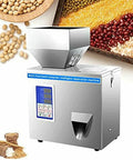 Game Changer Stainless Steel Automatic Powder Filling Machine For Seeds And Grains Compact Countertop Weighing Dispenser With Quiet Multi Point Vibration 50 Gram Capacity with various grains and legumes.