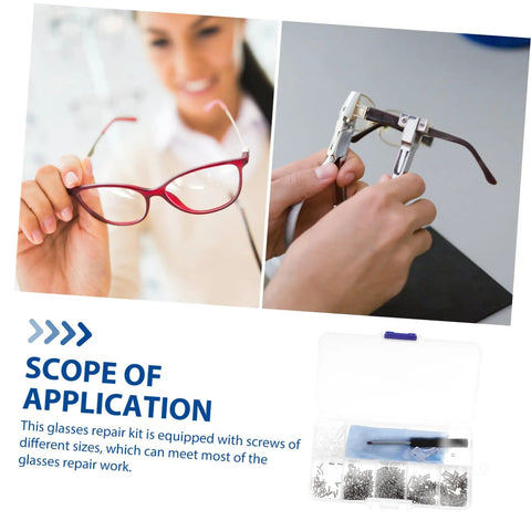 All In One Glasses Repair Kit Set With Assorted Screws Nose Pads Mini Screwdrivers And Accessories For Quick On The Go Eyewear Fixes At Home Or Travel Anywhere