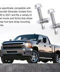 Includes Four 304 Stainless Steel Fuel Tank Strap Bolts And Four Premium Locking Nuts For Silverado 1999 Through 2021 And Select Models Complete Beefy Hardware Replacement Kit Ready For Quick Easy Install