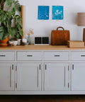 Kitchen cabinet with 35 Pack 3 Inch Hole Centers Matte Black Cabinet Pulls Flat Black Square Bar Drawer Handles, easy install