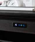 Close-up of Tilt Out Trash Cabinet Wooden With Double Door 2x10 Gallons Capacity Espresso Finish and control panel
