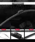 Porsche Cayenne front wiper details with high-strength steel and rubber strip, all season replacement 2011-2018 clear visibility.