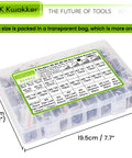1160Pcs Metric Bolts And Nuts Kit With M3 M4 M5 M6 Hex Socket Head Cap Screws in labeled transparent storage box