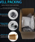 Trailer Hub Kit 5 On 4.5 Inch 2000 Lb Axle shown in protective packaging with bubble wrap and heavy-duty box demonstration