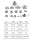 18 Piece Lathe Gear Kit For Mini Lathe With Duplex Gears And Motor Belt Pulley shown with specifications and varied gear sizes