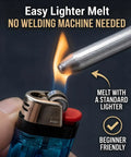 Low Temperature Aluminum Welding Rods Set 30 60 90 Pcs melts with lighter flame, easy for metal repair