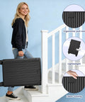 Faqy Z 20-inch black hard-shell carry-on suitcase with spinner wheels, side view