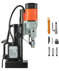 Heavy Duty Magnetic Drill Press 1550W featuring magnetic base, accessories, for core cutting and tapping tasks.