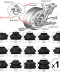 Universal Tie Rod Boots And Ball Joint Dust Cover Replacement Kit Flexible Rubber Boot diagram with measurements