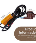 Two SLIMI automotive LED brake light resistor decoders for 3157/T20 bulbs, front view, orange aluminum housing.