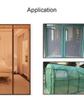 Strong Adhesive Window Screen Repair Tape With Fiberglass Mesh Patch installed on doors and greenhouse windows.
